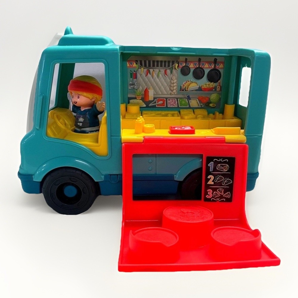 Fisher-Price Little People Serve It Up Taco Truck Musical Toy GTT73 Teal Red